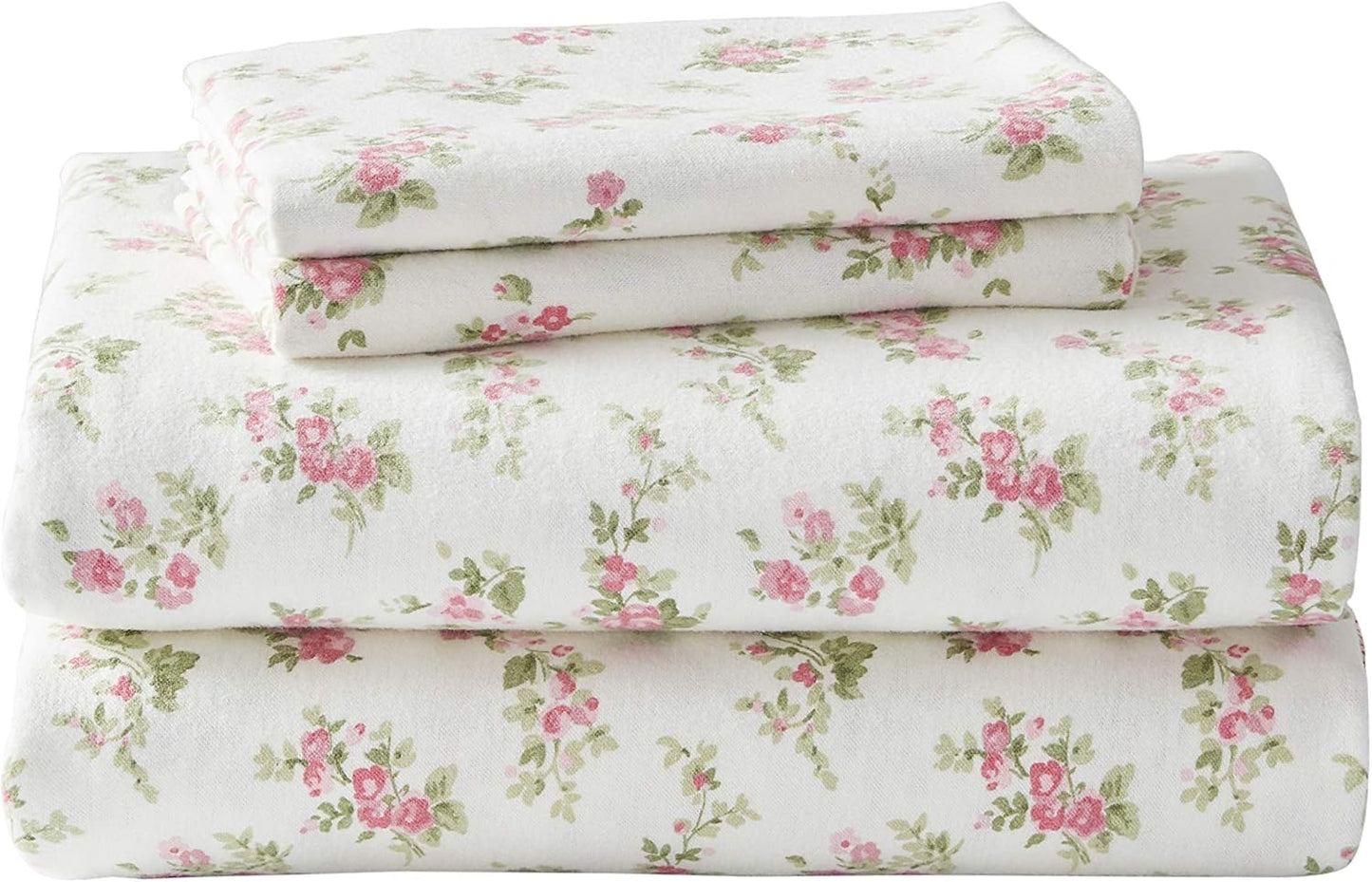Flannel Cozy Sheet Sets-Audrey Pink/Cream