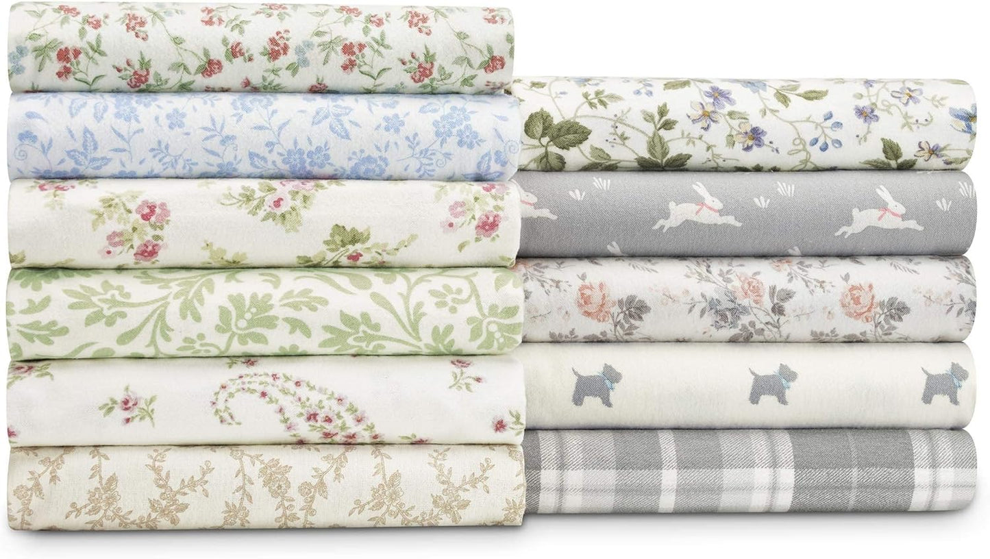 Flannel Cozy Sheet Sets-Audrey Pink/Cream