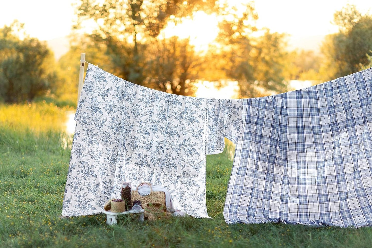 Flannel Cozy Sheet Sets-Vanessa Blue