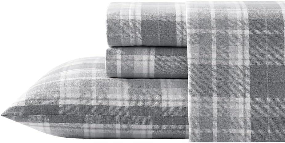 Flannel Cozy Sheet Sets-Mulholland Plaid Grey