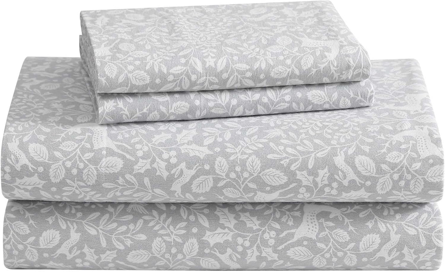 Flannel Cozy Sheet Sets-Deer Dance Grey