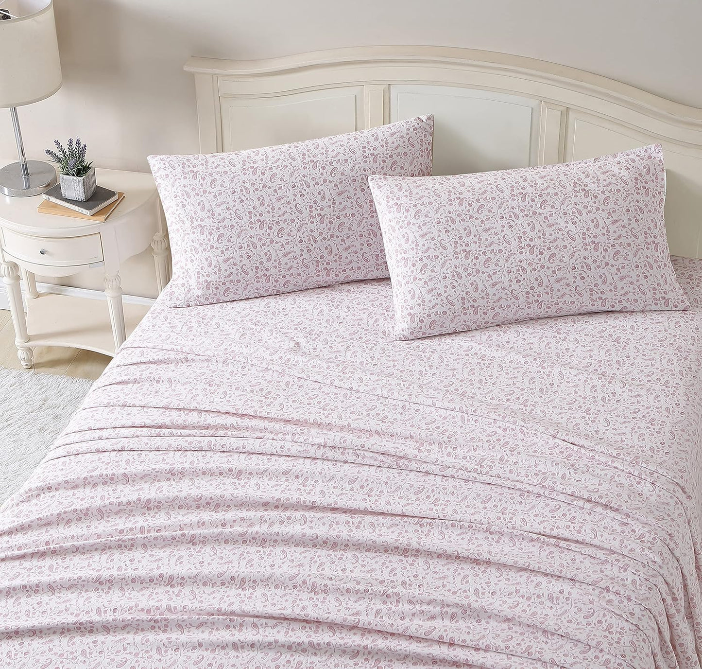 Flannel Cozy Sheet Sets-Paisley Prance Pink