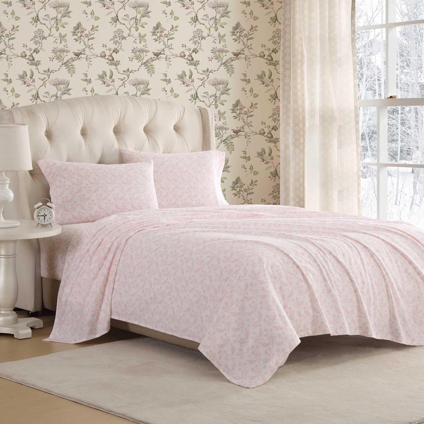 Flannel Cozy Sheet Sets-Antoinette Pink