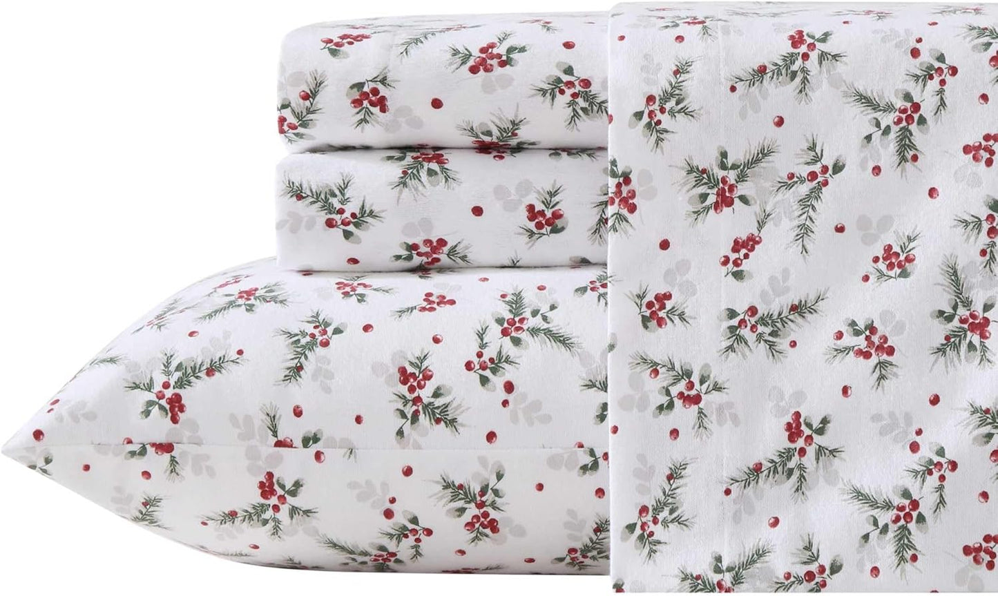 Flannel Cozy Sheet Sets-Berry Bright Red