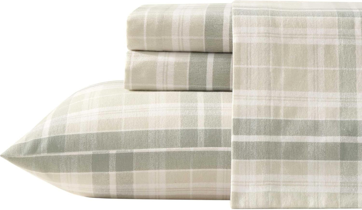 Flannel Cozy Sheet Sets-Mulholland Plaid Green