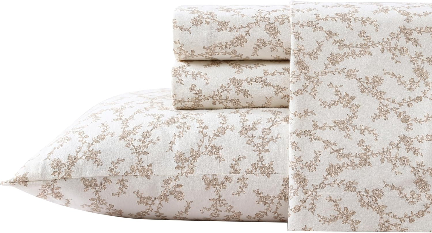Flannel Cozy Sheet Sets-Victoria Beige