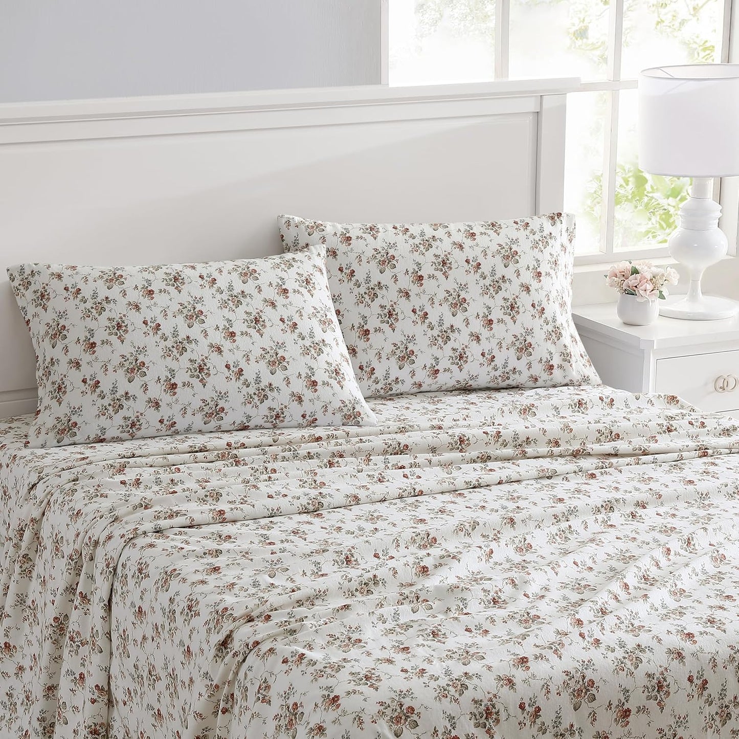 Flannel Cozy Sheet Sets-Le Fleur Orange