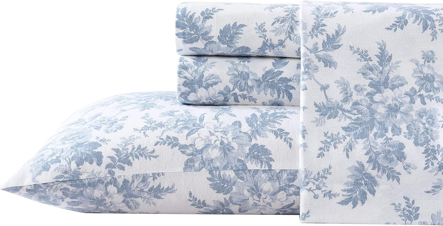 Flannel Cozy Sheet Sets-Vanessa Blue