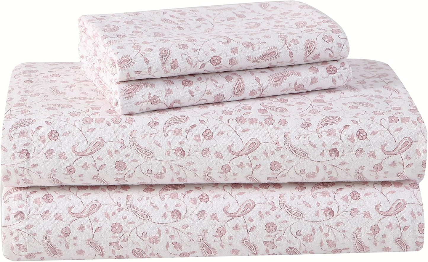 Flannel Cozy Sheet Sets-Paisley Prance Pink