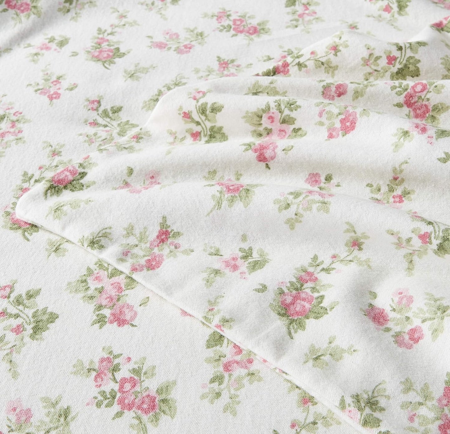 Flannel Cozy Sheet Sets-Audrey Pink/Cream