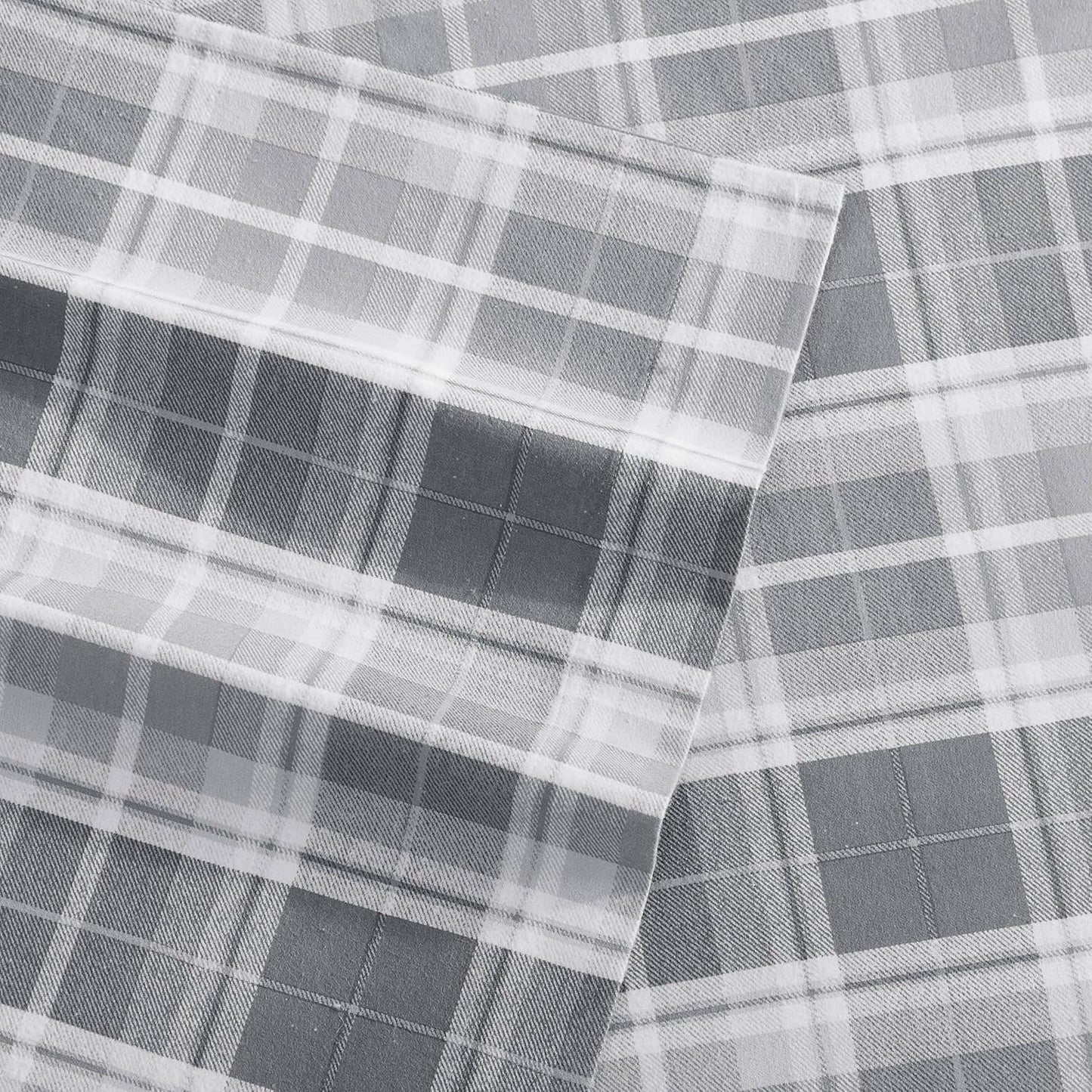 Flannel Cozy Sheet Sets-Mulholland Plaid Grey