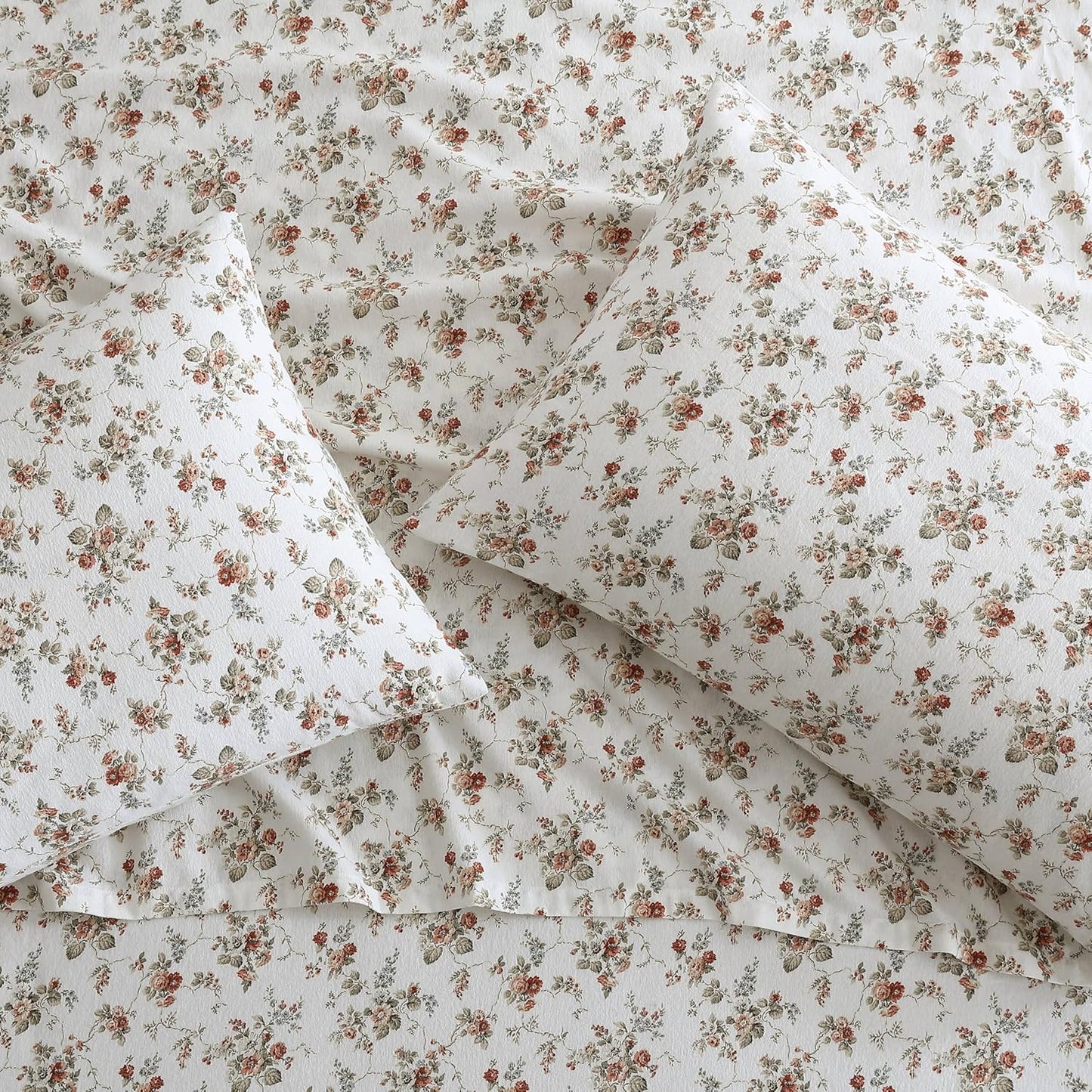Flannel Cozy Sheet Sets-Le Fleur Orange