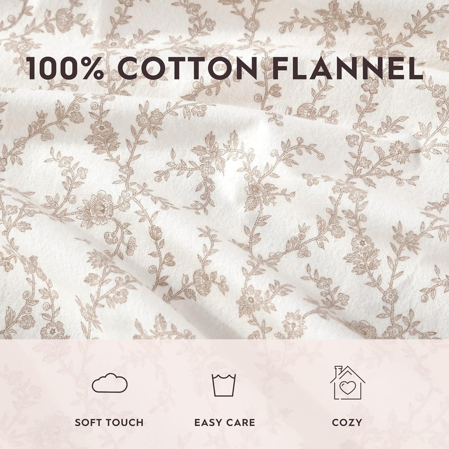 Flannel Cozy Sheet Sets-Victoria Beige