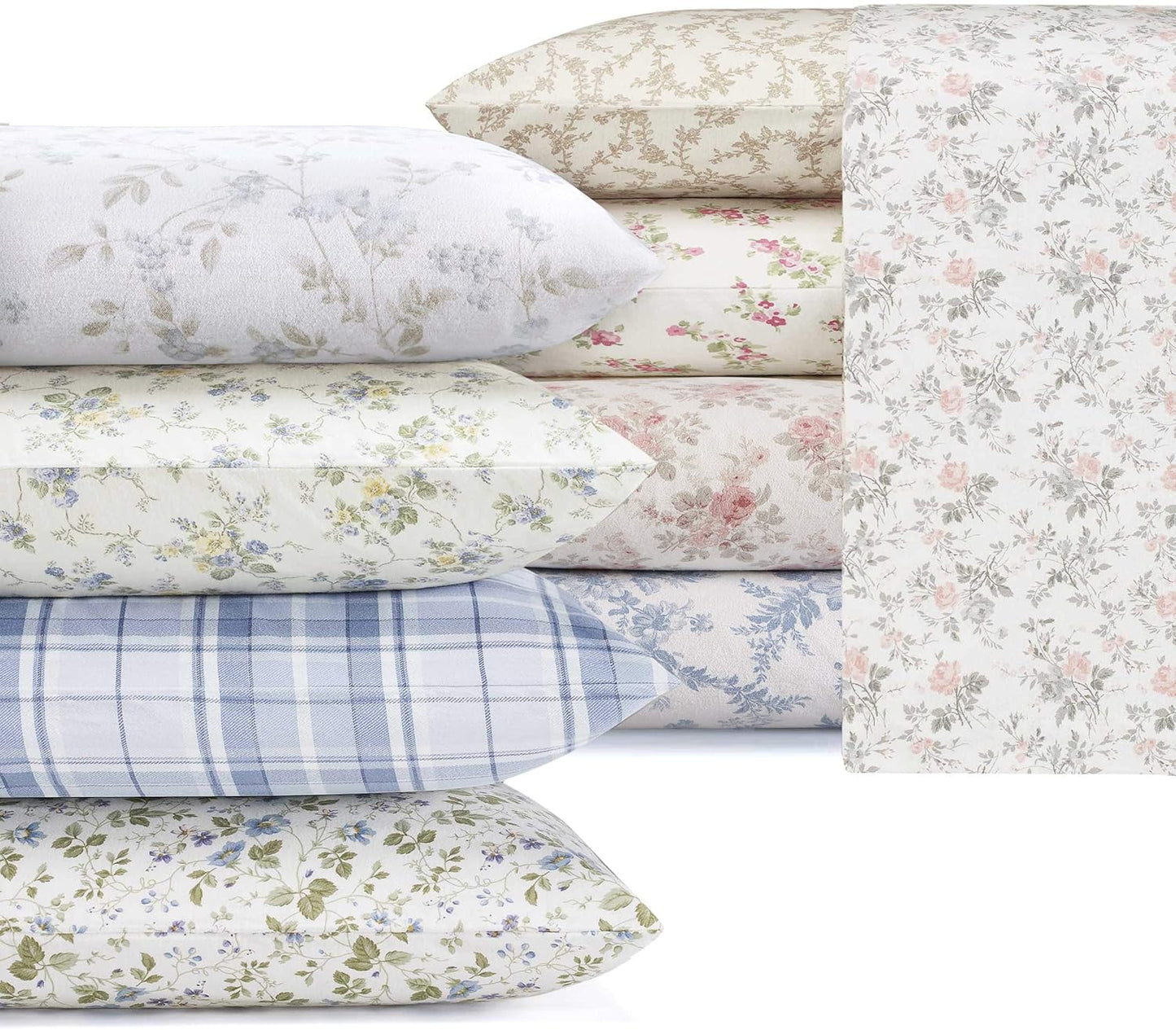 Flannel Cozy Sheet Sets-Audrey Pink/Cream