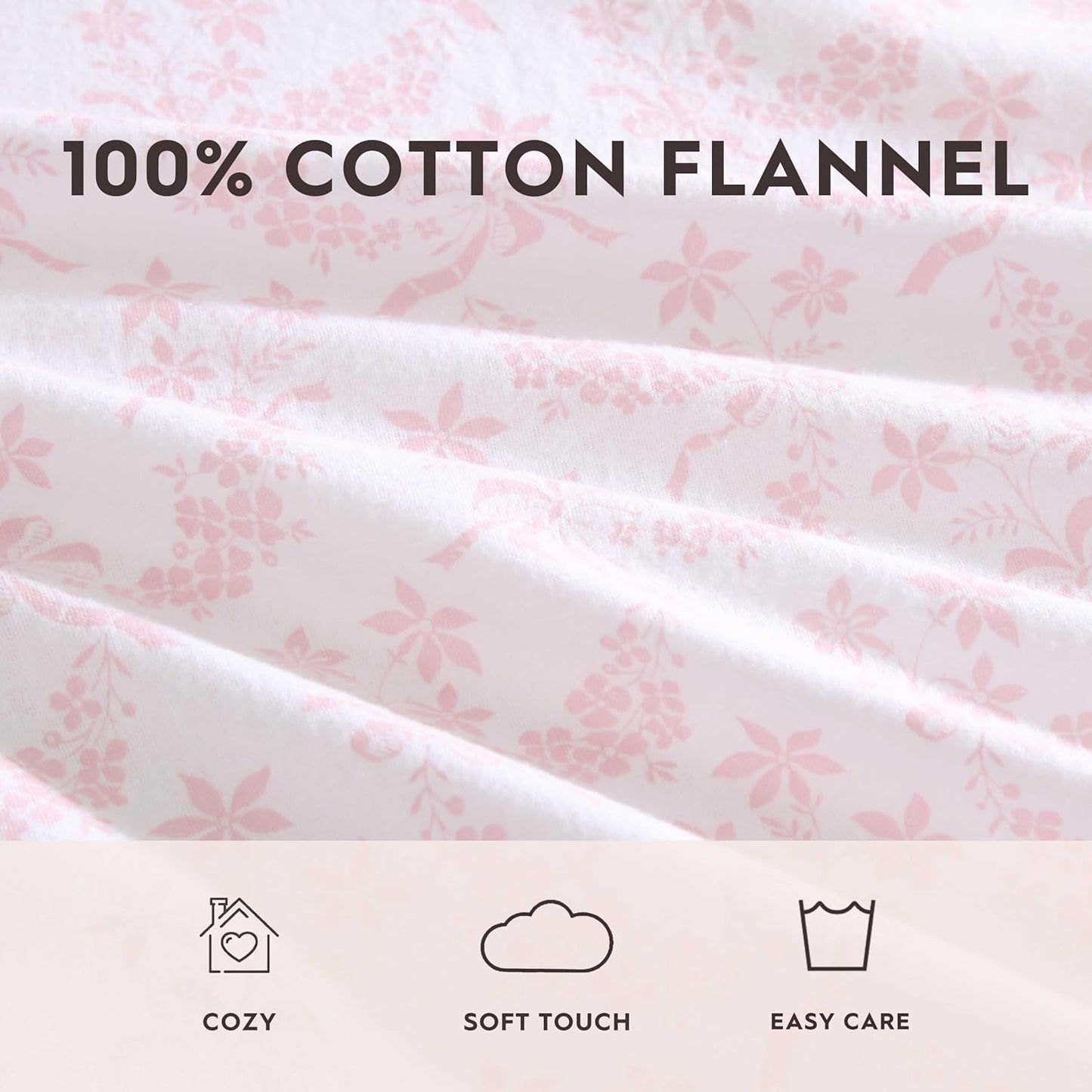 Flannel Cozy Sheet Sets-Antoinette Pink
