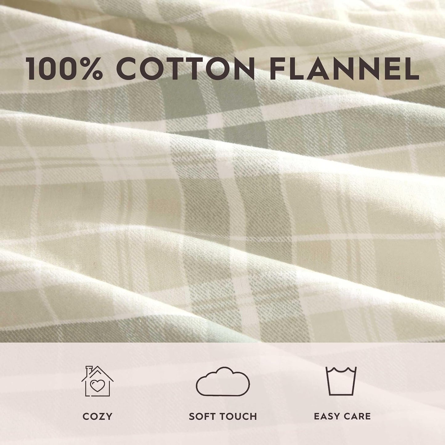 Flannel Cozy Sheet Sets-Mulholland Plaid Green