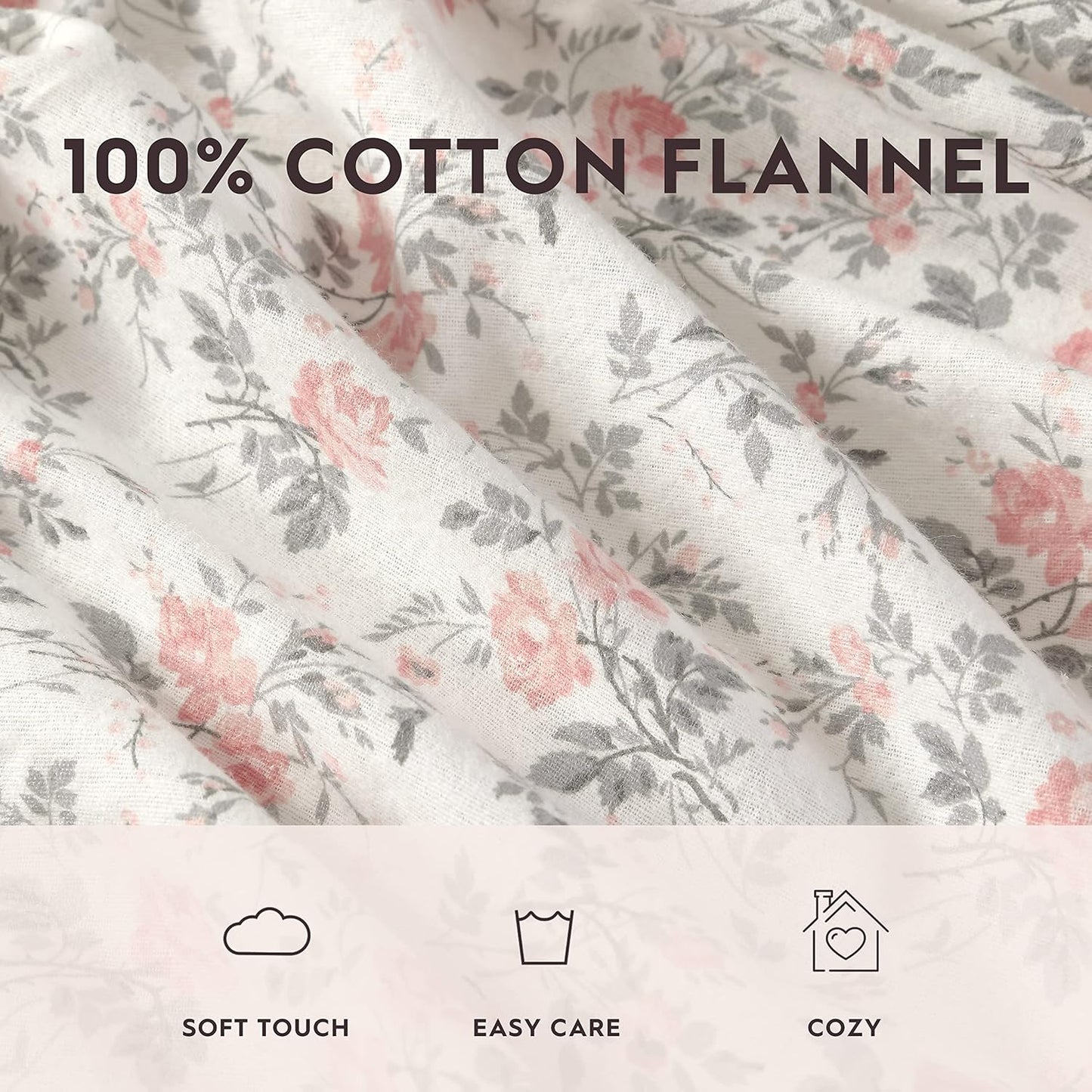 Flannel Cozy Sheet Sets-Rosalie Grey