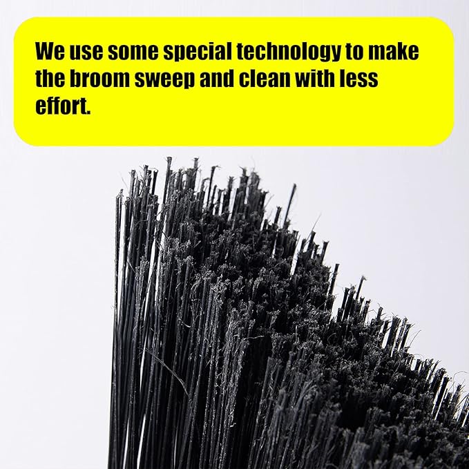 Heavy-Duty Broom Outdoor Commercial for Courtyard Garage Lobby Mall Market Floor Home Kitchen Room Office Pet Hair Rubbish 54Inch