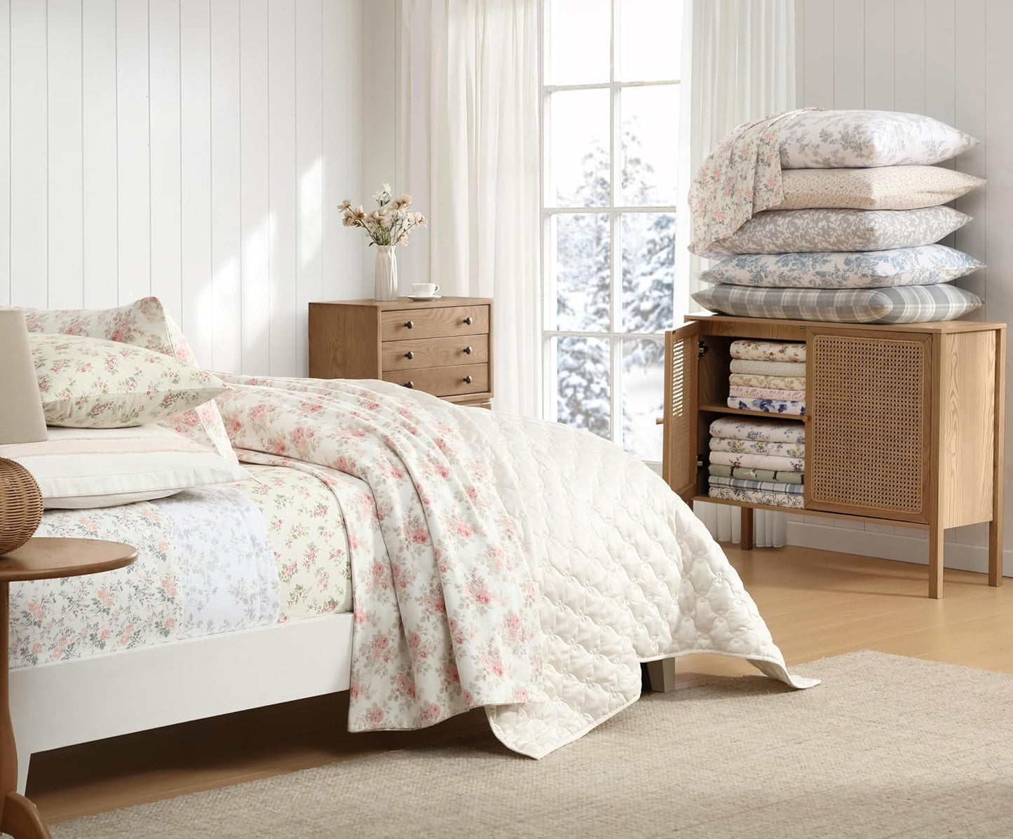 Flannel Cozy Sheet Sets-Antoinette Pink