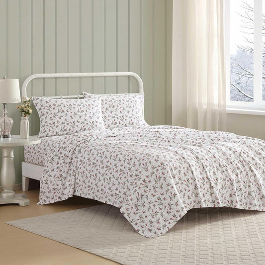 Flannel Cozy Sheet Sets-Berry Bright Red