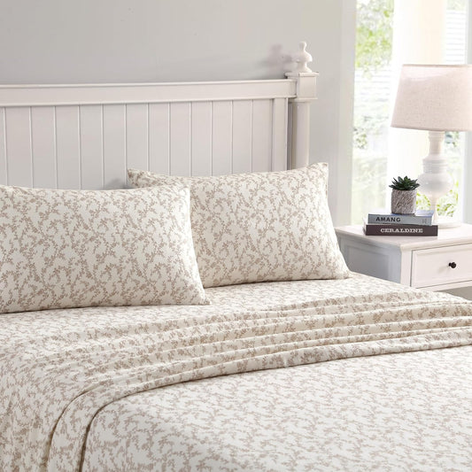 Flannel Cozy Sheet Sets-Victoria Beige