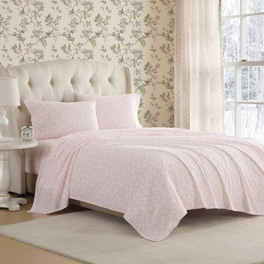 Flannel Cozy Sheet Sets-Antoinette Pink