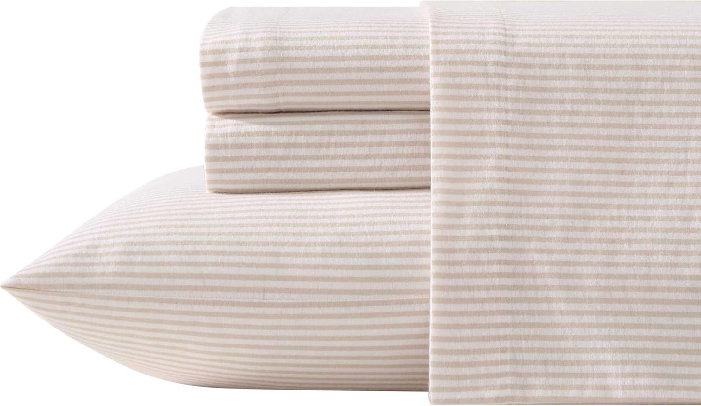 Flannel Cozy Sheet Sets-Oxfordshire Stripe Beige