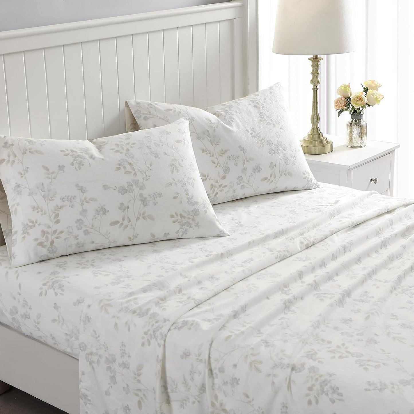 Flannel Cozy Sheet Sets-Fawna Gray
