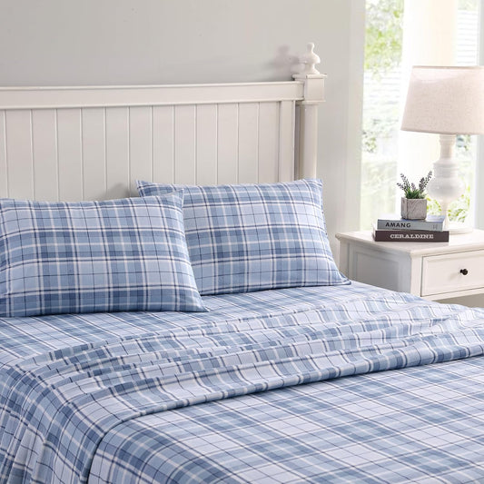 Flannel Cozy Sheet Sets-Mulholland Plaid Blue
