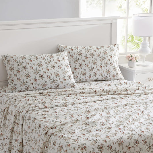 Flannel Cozy Sheet Sets-Le Fleur Orange