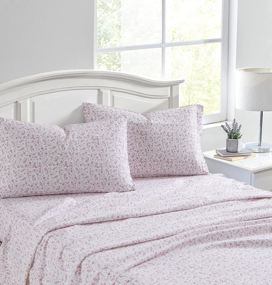 Flannel Cozy Sheet Sets-Paisley Prance Pink