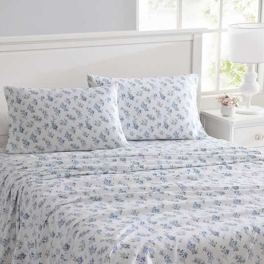 Flannel Cozy Sheet Sets-Audrey Blue