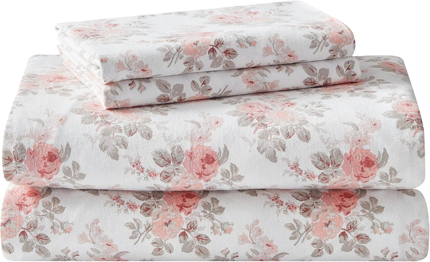 Flannel Cozy Sheet Sets- Lisalee Pink/Grey
