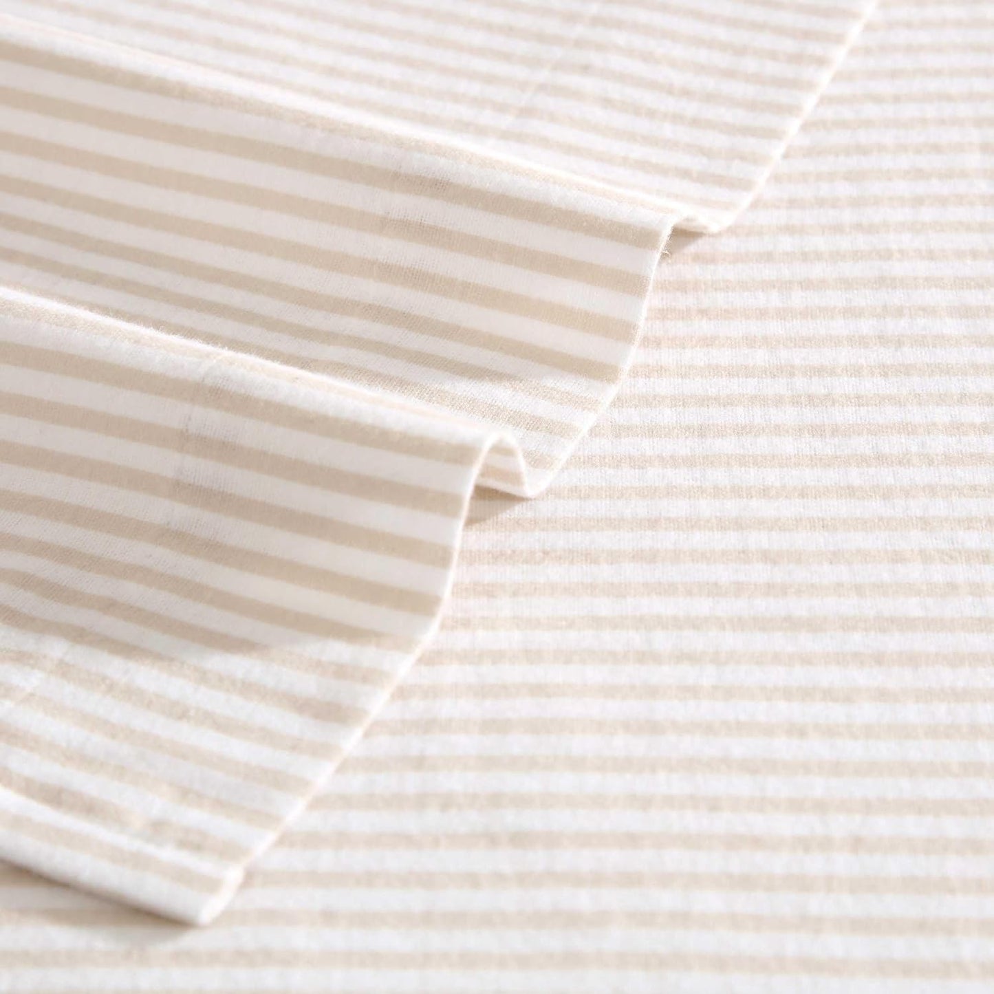 Flannel Cozy Sheet Sets-Oxfordshire Stripe Beige
