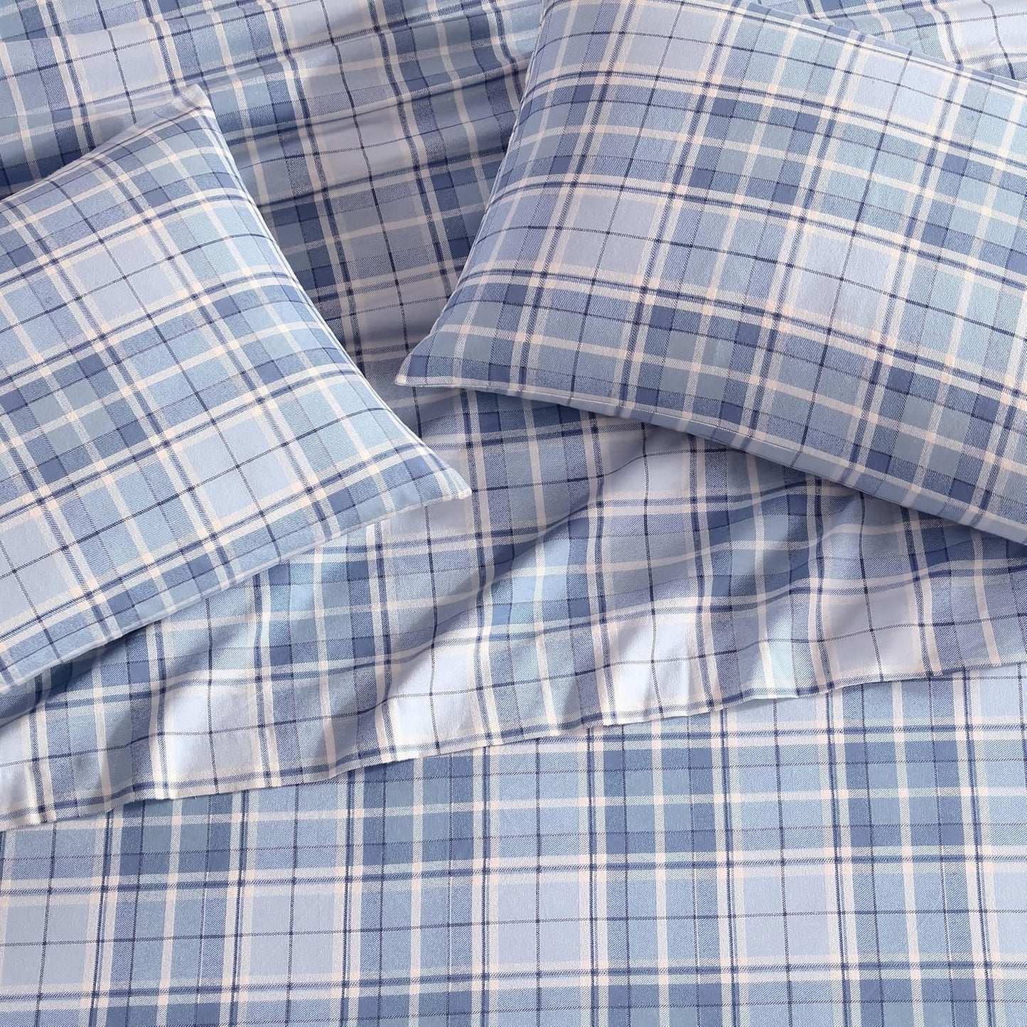 Flannel Cozy Sheet Sets-Mulholland Plaid Blue