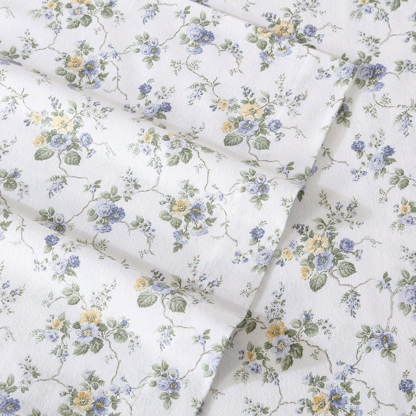 Flannel Cozy Sheet Sets-Le Fleur Multi/White