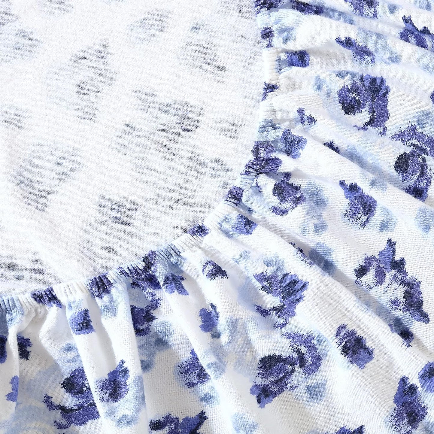 Flannel Cozy Sheet Sets-Emelisa Blue/White