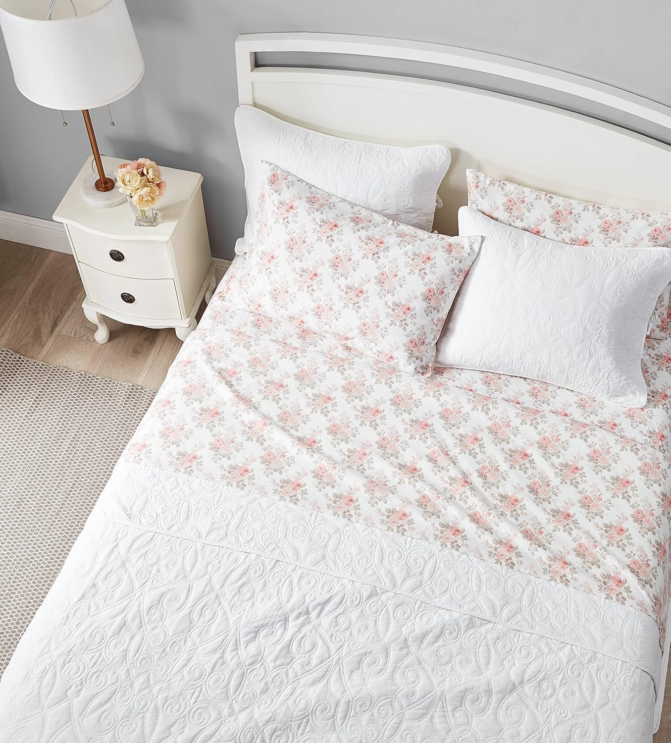 Flannel Cozy Sheet Sets- Lisalee Pink/Grey