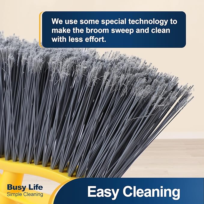 Indoor&Outdoor Broom 55 inch Tall Household Broom Use for Courtyard Kitchen Office Mall Lobby Sweep Dust Fallen Leaves Pet Hair Floor Rubbish