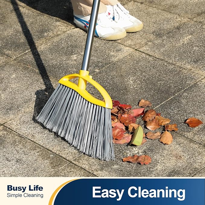 Indoor&Outdoor Broom 55 inch Tall Household Broom Use for Courtyard Kitchen Office Mall Lobby Sweep Dust Fallen Leaves Pet Hair Floor Rubbish