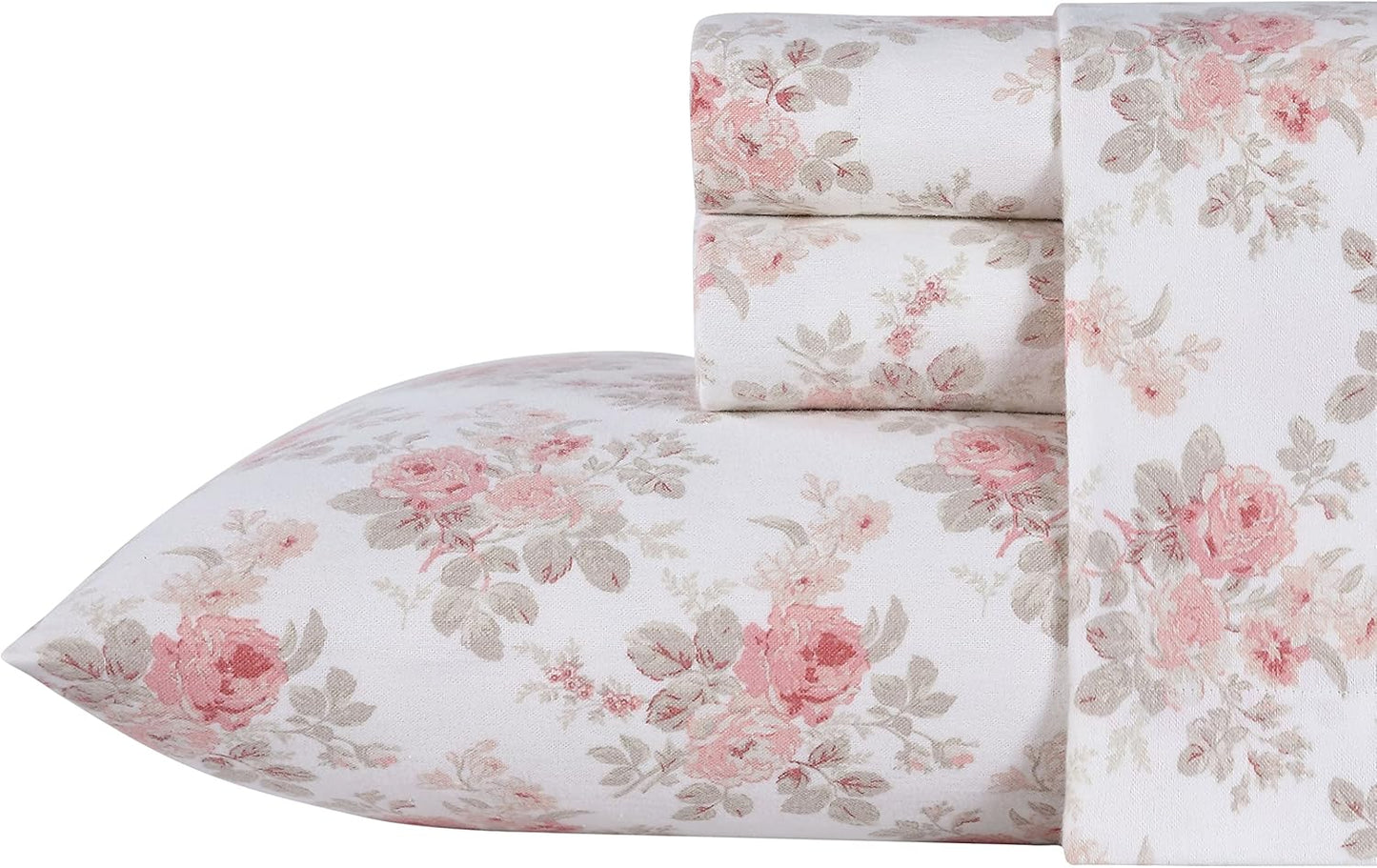 Flannel Cozy Sheet Sets- Lisalee Pink/Grey